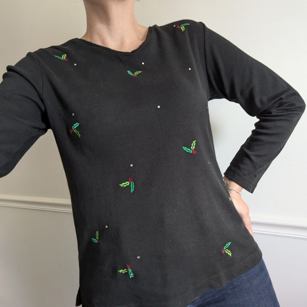 Quacker Factory Holly Sparkle Tee